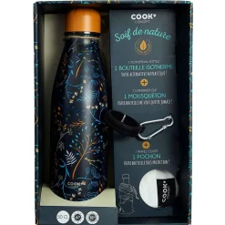 Coffret bouteille isotherme fleurie 50cl