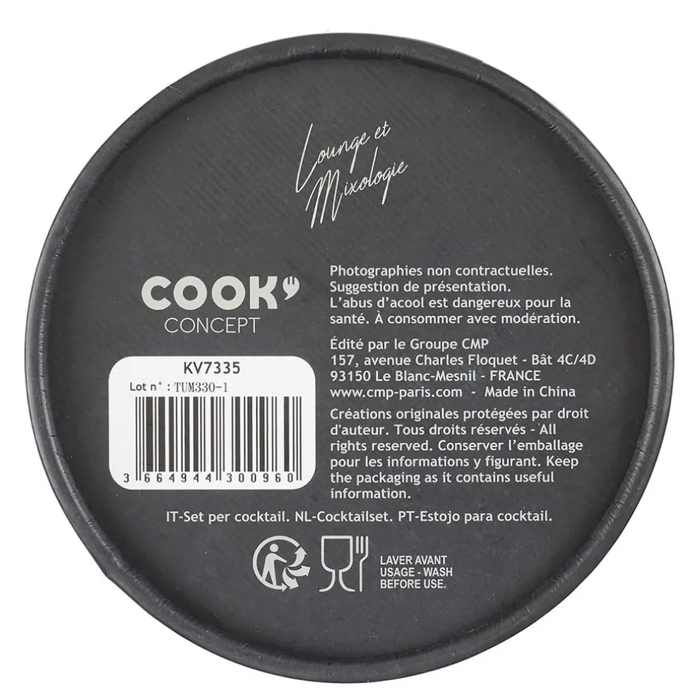 Coffret cocktail 4 pièces noir