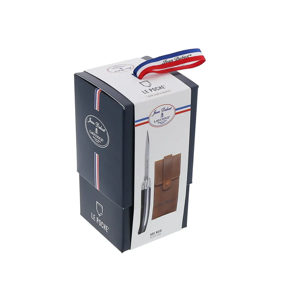 Coffret couteau Laguiole avec étui en cuir - Le poche