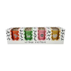 Coffret de 4 bougies parfumées voyage exotique