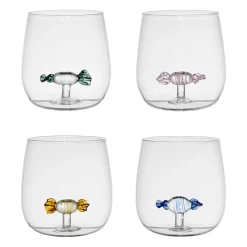 Coffret de 4 gobelets bonbon en verre multicolore 40cl - Colorea
