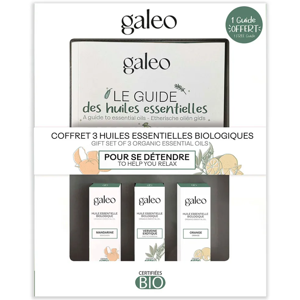 Coffret de 3 huiles essentielles bio ab* 10ml avec guide