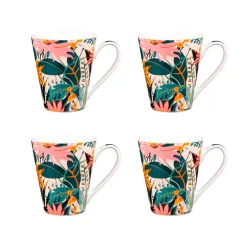 Coffret de 4 mugs en porcelaine 31cl - Taiana