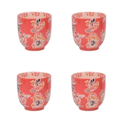 Coffret de 4 tasses en grès rouge 15cl - Ava