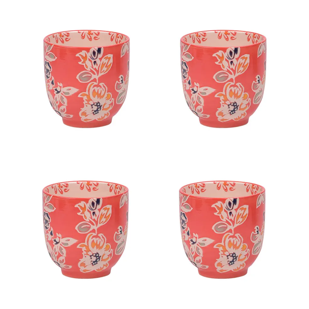 Coffret de 4 tasses en grès rouge 15cl - Ava