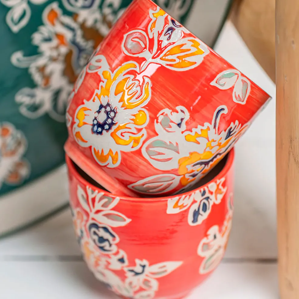 Coffret de 4 tasses en grès rouge 15cl - Ava