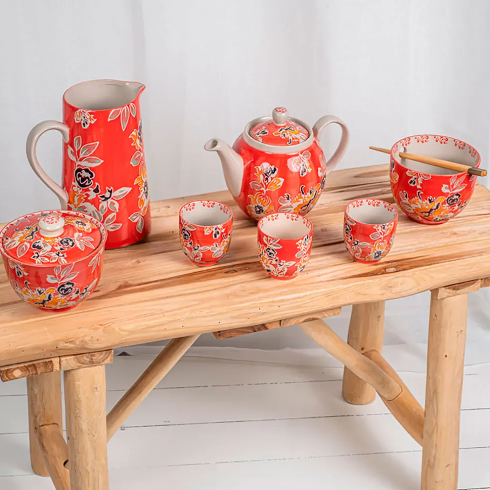 Coffret de 4 tasses en grès rouge 15cl - Ava