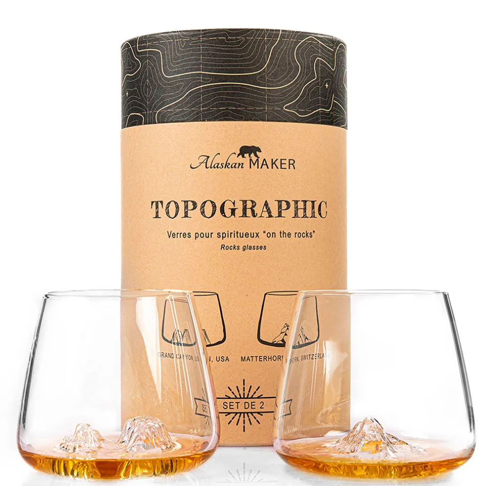 Coffret de 2 verres Grand Canyon et Mont Matterhorn - Topographic