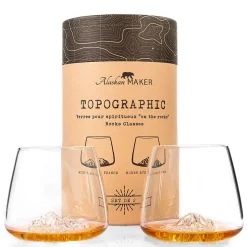 Coffret de 2 verres Mont Blanc et Everest - Topographic