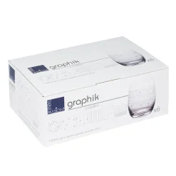 Coffret de 6 verres transparent 30cl - Graphik