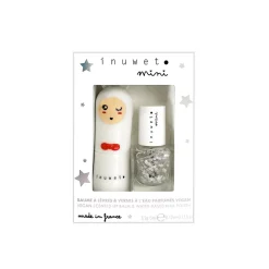 Coffret duo baume à lèvres parfum barbe à papa et vernis à l'eau transparent