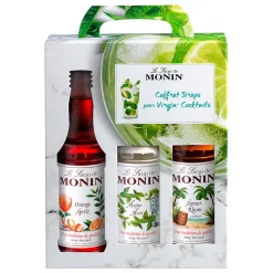 Coffret monin cocktails virgin mojito, rhum, orange spritz - 3x25cl