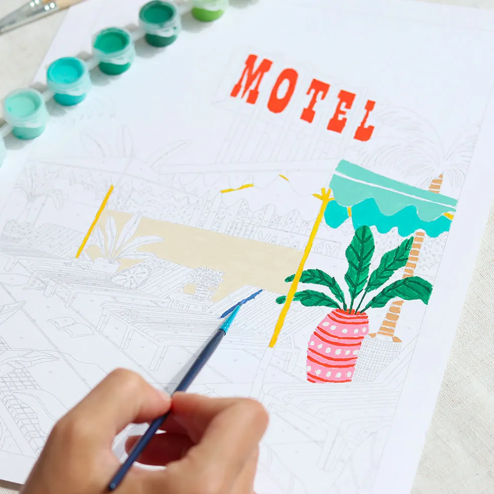 Coffret peinture au numéro - the motel pool