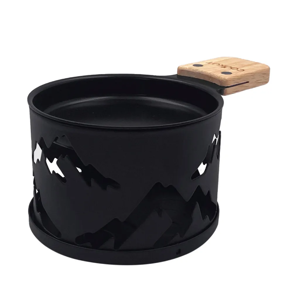 Coffret raclette à la bougie noir pour 2 - Montagne