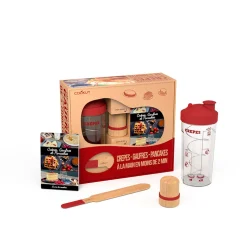 Coffret shaker tampon huileur et spatule crêpe - Passion