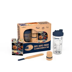Coffret shaker tampon huileur et spatule crêpe - Myrtille