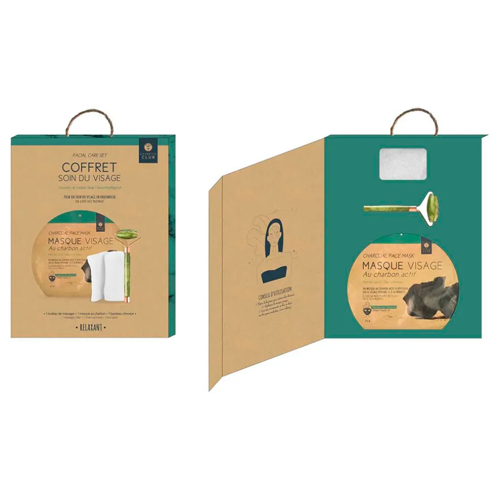 Coffret soin du visage masseur jade vert