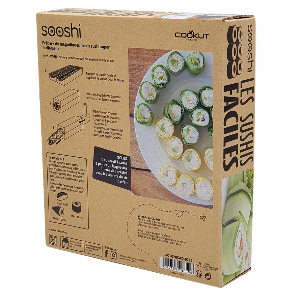Coffret sushi avec baguettes et livre - Sooshi