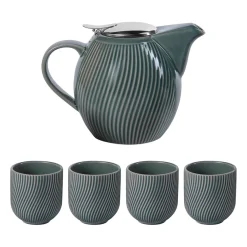 Coffret Théière 90cl + 4 gobelet gris - Mao