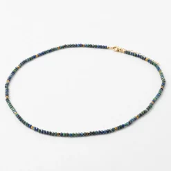 Collier en acier inoxydable bleu et vert l40cm