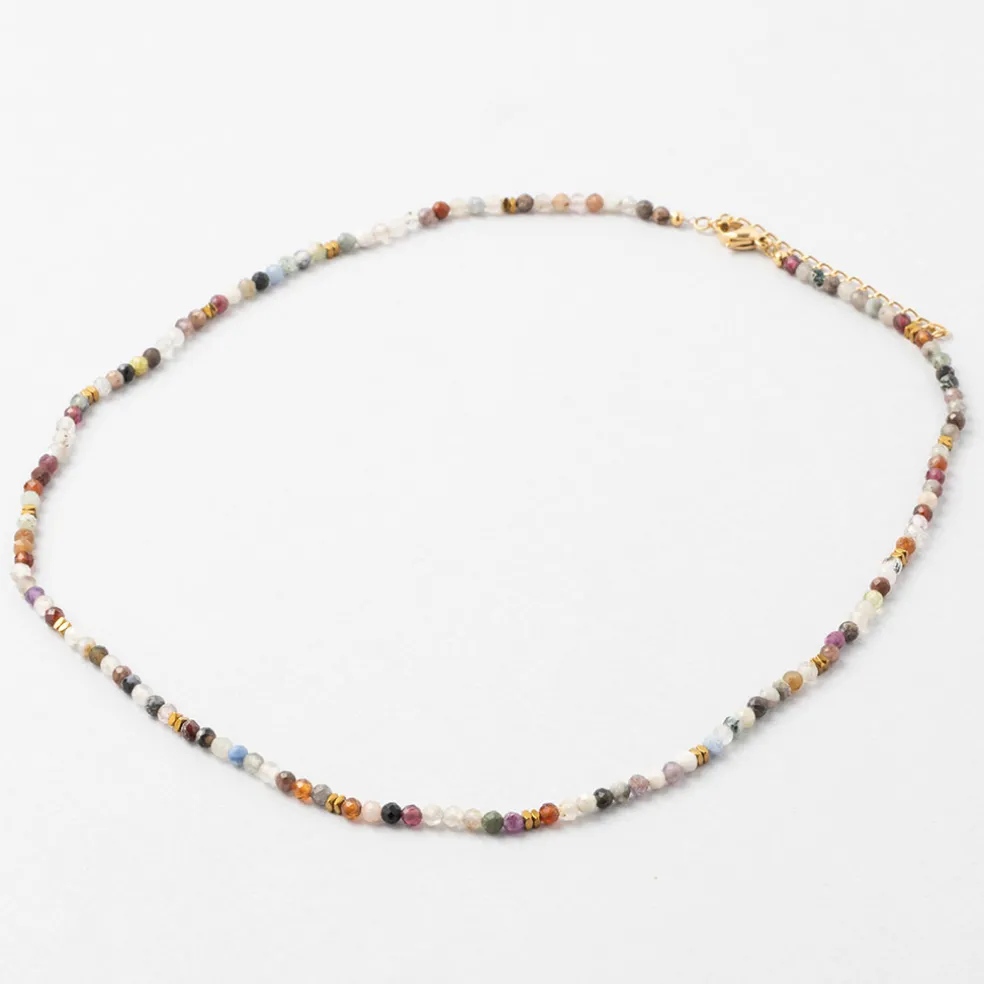 Collier en acier inoxydable multicolore l40cm