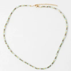 Collier en acier inoxydable vert d'eau l39cm