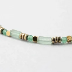 Collier en acier inoxydable vert d'eau l39cm