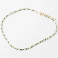 Collier en acier inoxydable vert d'eau l39cm