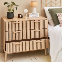 Commode 3 tiroirs en pin naturel - Kara