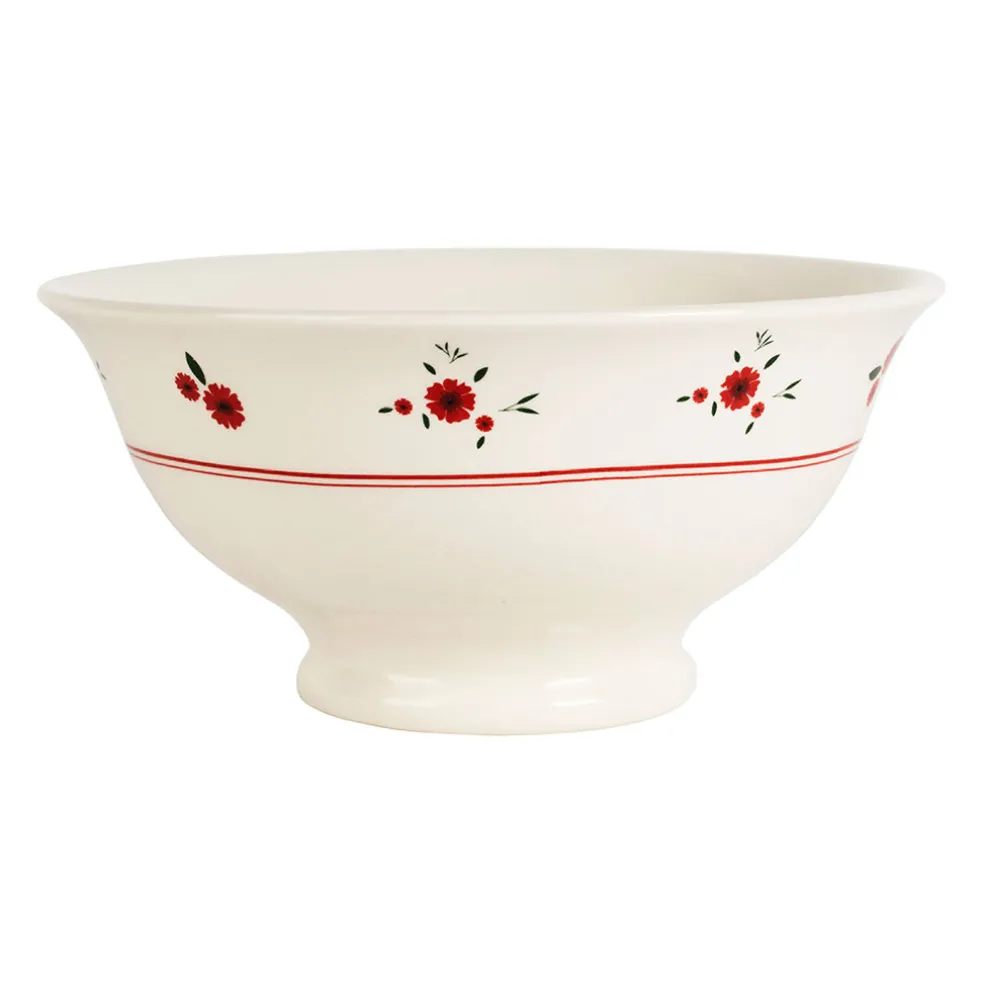 Compotier en faience rouge 1l - Paquerette