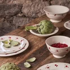 Compotier en faience rouge 1l - Paquerette