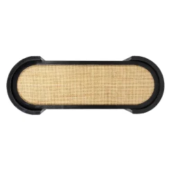 Console 2 niveaux en rotin et bambou noir - Saori