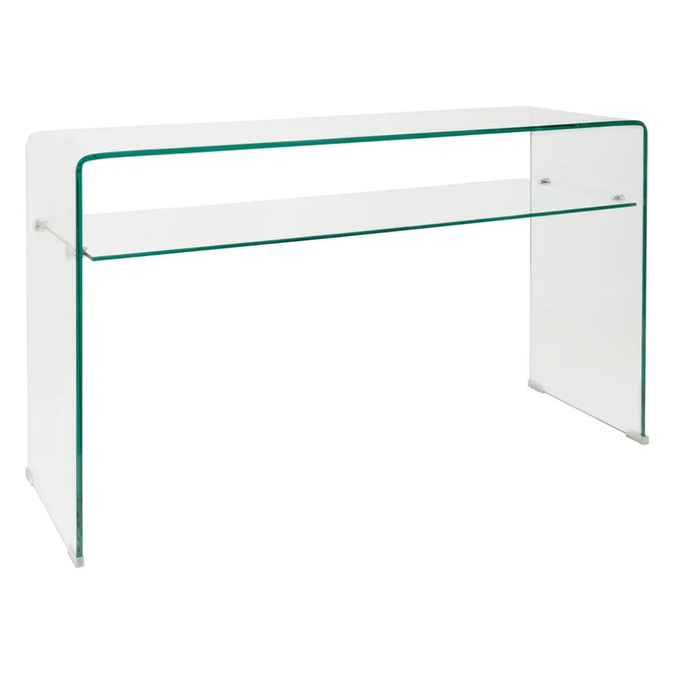 Console 1 étagère en verre trempé - Adela