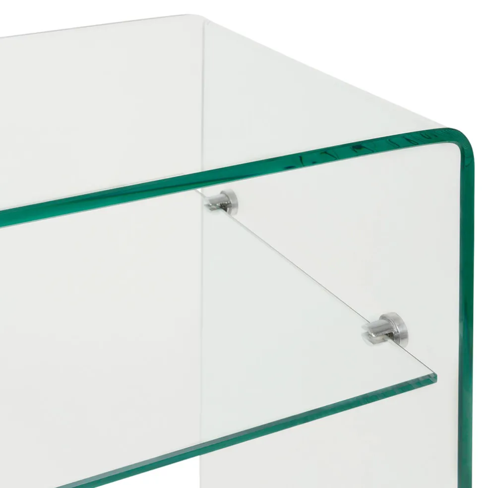 Console 1 étagère en verre trempé - Adela