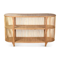 Console 2 étagères en rotin naturel - Romeo