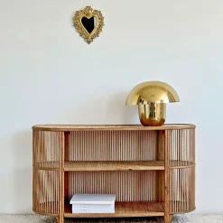 Console 2 étagères en rotin naturel - Romeo