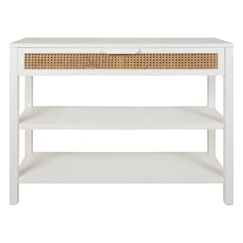 Console 2 étagères en sapin blanc - Adela