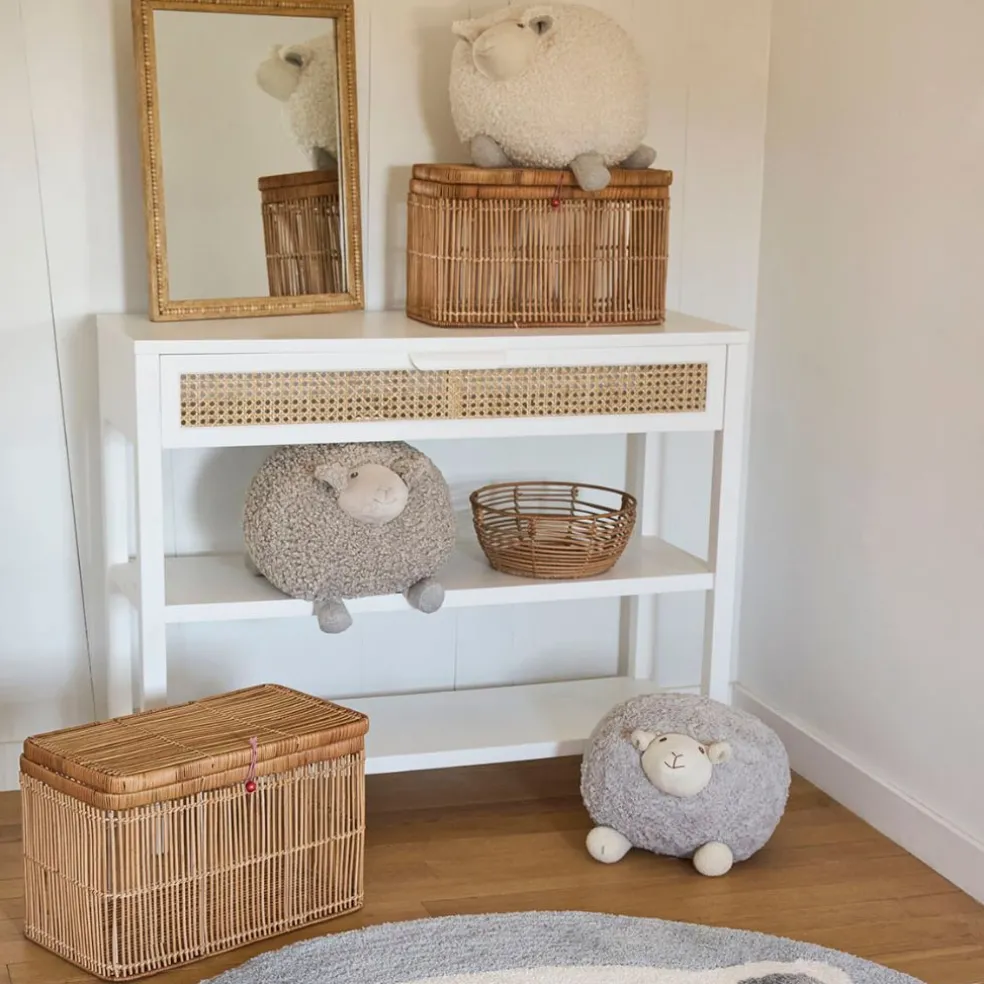 Console 2 étagères en sapin blanc - Adela