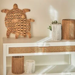 Console 2 étagères en sapin blanc - Adela