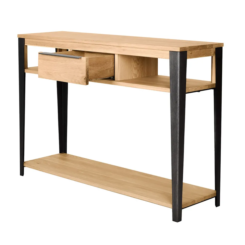 Console 1 tiroir en chêne massif - Manny