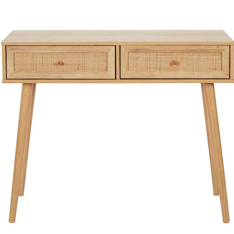 Console 2 tiroirs en bois naturel - Baia