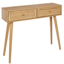 Console 2 tiroirs en bois naturel - Baia