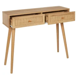 Console 2 tiroirs en bois naturel - Baia