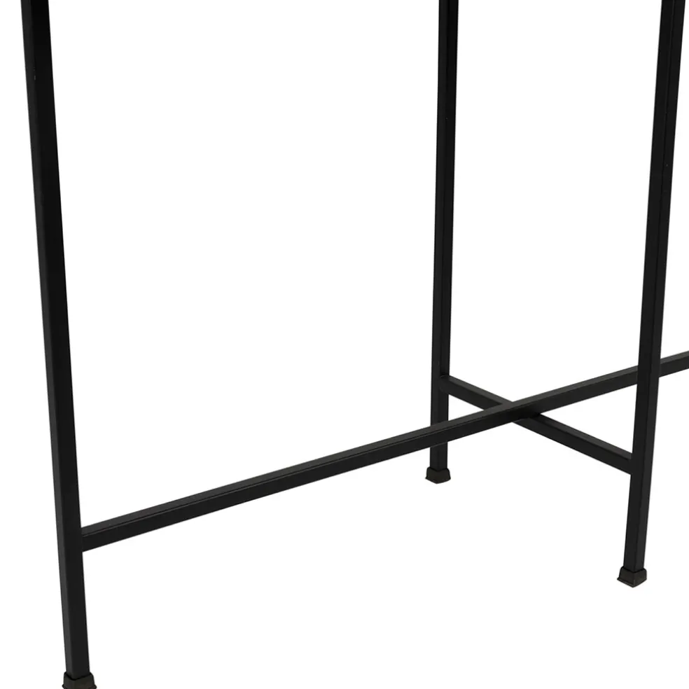 Console avec étagère en marbre et fer blanc et noir 100x30xh80cm - Eskela