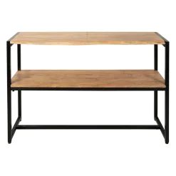 Console en acacia et pieds en fer noir - Brooklyn
