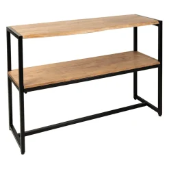 Console en acacia et pieds en fer noir - Brooklyn