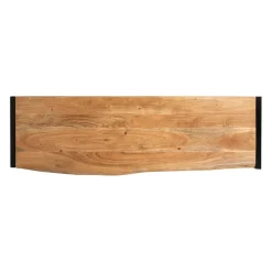 Console en acacia et pieds en fer noir - Brooklyn