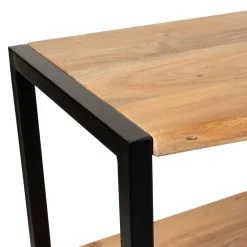 Console en acacia et pieds en fer noir - Brooklyn