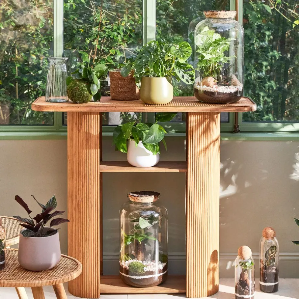 Console en bambou et sapin naturel - Saori