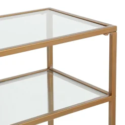 Console en fer et verre doré 120x33xh80.5cm - Eluminea